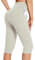 baleaf Knielange Kurze Leggings Damen Yogahose kurz high Waist Yoga Radlerleggings Sport Sommer mit Taschen Haferrosa M