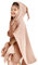 lulumoon Badeponcho Kinder Kapuzenhandtuch Baby-100% Musselin Baumwolle Babyhandtuch mit Kapuze - Poncho Badetuch für Kinder Baby 60 x 60 cm,(Orange-Rosa