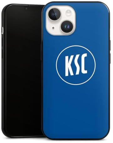Slim Case extra dünn kompatibel mit Apple iPhone 14 Silikon Handyhülle schwarz Hülle KSC Karlsruher SC Logo