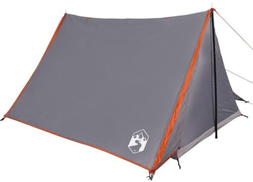 vidaXL Campingzelt 2 Personen Grau und Orange Wasserfest