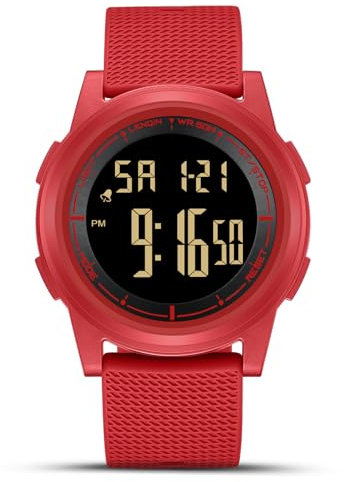 HANPOSH Uhren Herren Digital Herrenuhr 3ATM Wasserdicht Armbanduhr Herren Digitaluhr mit Wecker, Stoppuhr, Kalender