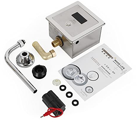 Automatische Induktive Toilettenventile, Infrarot Sensor Urinal Spülventil mit Batterie Betrieben DC 6V für Badezimmer Toilette Flusher Armaturen WC