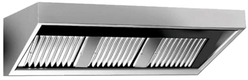 Campana Baja Extractora Industrial Para Cocinas De Acero Inoxidable Aisi 304 2000X750X500Mm