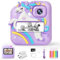 E-WOR Kinderkamera Sofortbildkamera, Sofortbildkamera Kinder mit 32GB Karte & Druckpapier, 1080P Digitalkamera Kinder, Geschenke für Jungen und Mädchen 3-12 Jahre, Lila