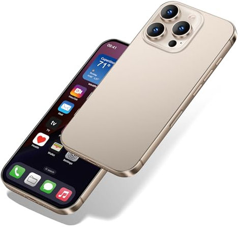 Perusha Anzeige gefälschte Spielzeug Telefon Handy Metallic-Modell Nicht funktionierende Replik 1:1 Telefon für Phone 16 Promax gefälschte Spielzeug, 16 pro max Golden Farbbildschirm