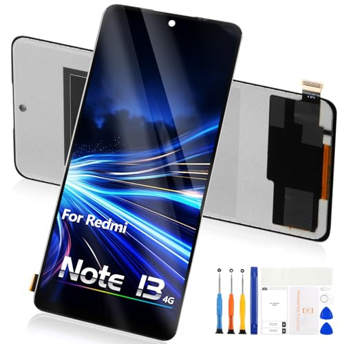 Écran pour Xiaomi Redmi Note 13 4G LCD Display - pour Redmi Note 13 4G LCD Écran Tactile Replacement 23129RAA4G 23124RA7EO Numériseur Verre Panneau Full Assemblée Kit de Réparation