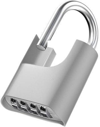 ZHEGE Hochleistungs Zahlenschloss, Vorhängeschloss mit Geschlossenem Bügel 8MM, Draußen Diebstahlschutzschloss, Vorhängeschloss Wetterfestes, Sicherheitsschloss für Schuppen, Zaun (1 Stück, Grau)