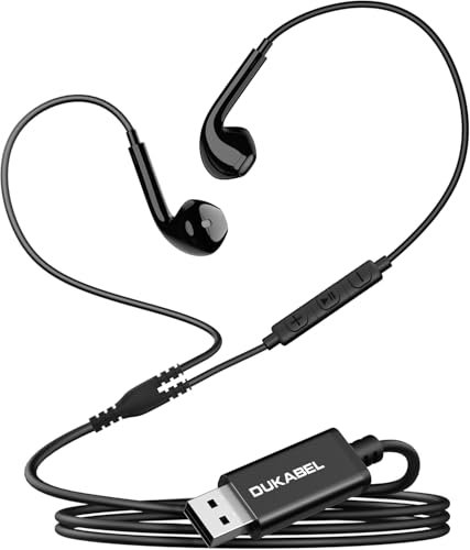 coalwop Casque de Jeu USB Earbuds Intra-Auriculaire avec Microphone MEMS et Contrôle du Volume, Casque Antibruit PC pour PS4/PS5, 2,5 m pour Bureau, Skype, Live, et Gaming