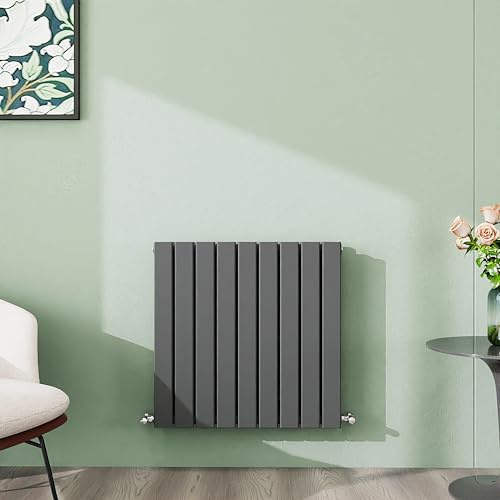 Simple Bathroom 600×612mm Anthracite Horizontal Designer Radiator Double Panel Modern Central Heating Flat Panel Radiators
