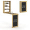 IDMarket - Wandtisch, klappbar, Macchia, mit Regalen und Kreidetafel, für 2 Personen, Holz und Schwarz