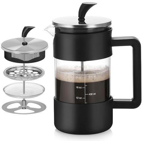 Generisch Gepresstes Kaffeemaschine, hitzebeständig, Glas, moderne französische Braumacher, großes tragbares kaltes Gebräu, einfache Messung, für Kaffee, Bar, Küche, Camping
