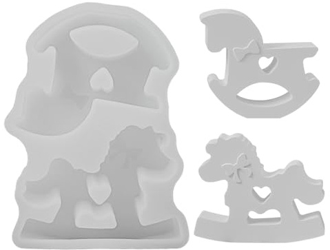 Silikonformen Gießformen Ostern,2 Stück Silikonform Ostern Pferd Gips Zum Gießen Gießformen Silikon Gießform Ostern Giessformen Silikon Gießform Pferd für Kerzen,Seife,Beton,Epoxidharz,Handwerk (D)
