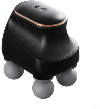 Faszienmassagegerät, 4 Köpfe, tiefe Muskelentlastung, wiederaufladbar über USB, mit 5 einstellbaren Stufen, Hochfrequenz-Vibration (schwarz)