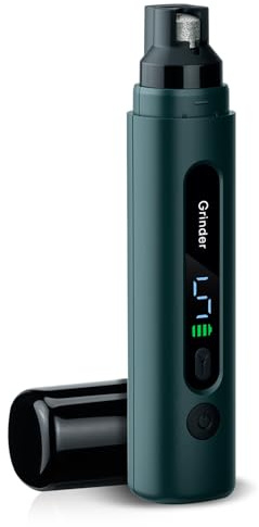 Wigearss Lima de Uñas Eléctrica para Perros, 5 Velocidades con Luz LED, Lime Silencieux, Rueda de Diamante, Cortauñas Electrico Recargable para Perros Pequeños, Medianos, Grandes