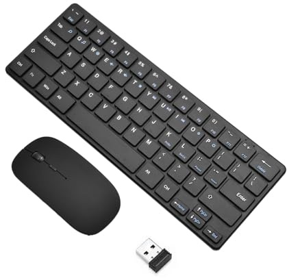 Keyboard Mouse Set - 2.4 GHz Wireless Keyboard, Mouse Kit, Quiet Typing Combo with Noise-Free Keys | Desktop Laptop Peripheral, Home Office Accessory, Ergonomic Tool, Silent Key Press Pointer Bundle