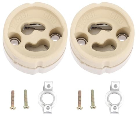 FOMIYES 2 Pièces Douille Haute Performance et Caractéristiques Stables en Céramique Blanche Support Gu10 Gz10 pour Lampes Murales et Candélabres