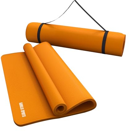 GORILLA SPORTS® Yogamatte 190 x 60/100 x 1,5 cm mit Tragegurt, rutschfest | Rutschfeste, phthalatfreie und wasserabweisende Fitnessmatte, leicht aufrollbar für Yoga, Pilates, Gymnastik und Training