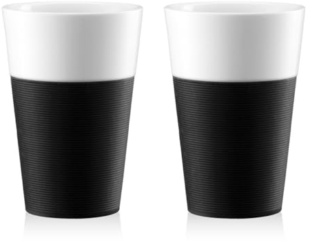 Bistro 11583-01 Bistro 2-Piece Mug With Silicone Sleeve 0.6L - Black/white