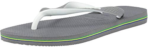 Havaianas Brasil Mix, Infradito Unisex - Adulto, Steel Grey White White, 43/44 EU
