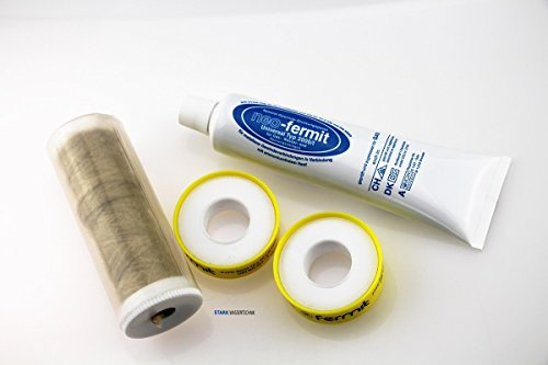 Neo Fermit Dichtungsset (1 Rolle Hanf 40g,1 Tube Neo Fermit Dichtungspaste 150g,2 Rollen PTFE Band für Feingewinde)