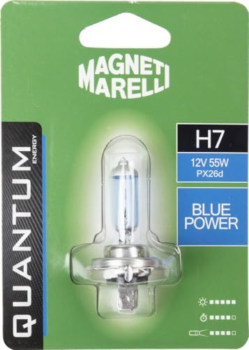 Quantum Energy Magneti Marelli H7 Einzellampe für Auto, blau, Strom 12 V 55 W, PX26d-Anschluss