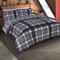 DREAMSCENE Bett Bezug mit Kissenbezug Tartan Karo Gebürstete Baumwolle Bettwäsche Set Aspen - Grau Weiß Schwarz Gescheckt, Bettwäsche 135 x 200 cm