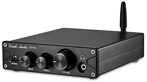 Douk Audio G3 PRO Bluetooth 5.0 Endstufe und Kopfhörer-Verstärker, Unterstützung APTX, mit DAC-Chip, 100W x 2, Funktioniert für 2.0-Kanal-Passivlautsprecher (Black)