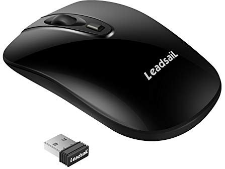Wireless Mouse for Laptop Silent Cordless USB Mouse Wireless Optical Computer Mouse, 4 Buttons, AA Battery Used,1600DPI with 3 Adjustable Levels for Windows 10/8/7/XP/Mac/Macbook Pro/Air/HP/Acer