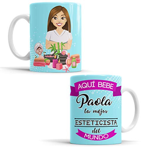 Taza Personalizada para la Mejor Esteticista del Mundo - Cerámica, Regalo Original, 350 mL