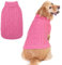 BINGPET Hunde-Strickpullover mit Rollkragen im klassischen Zopfstrick, Hundemantel, warmer Sweater, Outfits für Hunde und Katzen für Herbst und Winter