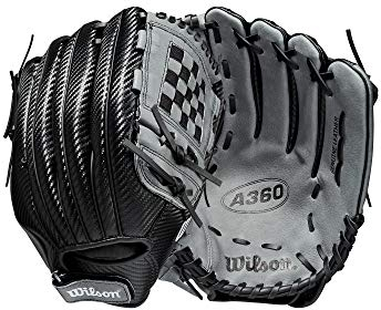 WILSON 2021 A360 12.5 Outfield Baseball Glove - Black/Grey, Right Hand Throw