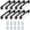 DINGC 10 x Furniture Handles 96 mm Metal, Sturdy and Durable Easy to Install, Kitchen Door Handle Set, Matt Black, Suitable for Drawers, Windows, Showers (20 Pieces Screws Included)