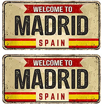 Oedim Matricula Decorativa, Pack de 2 España Madrid, Decoración Pared, Fabricado en Aluminio Dibond 3 mm, Resistente