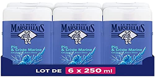 Le Petit Marseillais | Extra weiches Duschgel Bio Kiefer & Criste Marine Bio (6 Flaschen à 250 ml) – 92% Inhaltsstoffe natürlichen Ursprungs – vollständig recycelbare Flasche