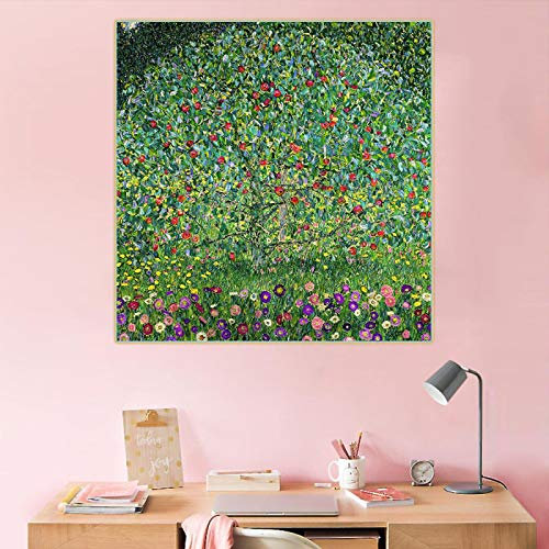 XIANGPEIFBH Gustav Klimt《Apfelbaum I,1912》Leinwandkunst Ölgemälde Berühmte Kunstwerk Poster Bild Wanddekor Inneneinrichtung 60x60cm (24x124inch) Ungerahmt
