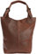 LECONI Henkeltasche Echt-Leder Vintage-Look Damentasche Handtasche für Damen Shopper für Freizeit, Büro oder Shopping Beuteltasche Frauen Ledertasche 34x35x10cm braun LE0033-wax