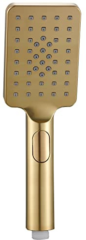 KINGBATH™ Hand Shower Square Bath Shower Handset Bathroom Shower Head Handset Handheld Brushed Brass Gold 3 Mode Function
