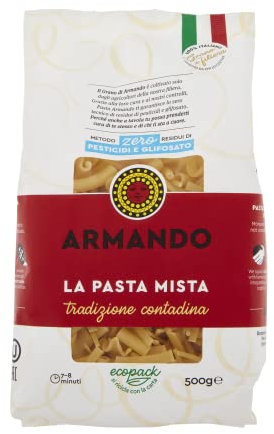 Armando, La Pasta Mista, Pasta di Semola di Grano Duro di Filiera 100% Italiano - Trafilata al bronzo - 12 confezioni da 500 gr