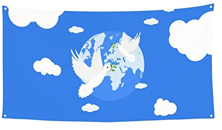 Dekorationsbanner Peace Frieden Fahne Banner Feiern Banner Garten Banner Hängedekoration Banner Peace Fahne Mottoparty Banner für Party Deko Banner Friedenstaube 180x90 cm Party Hintergrund Banner