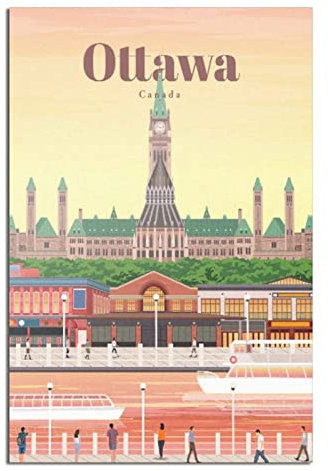 Canada Ottawa Vintage-Reiseposter, Malposter, modernes Geschenk, Schlafzimmer dekorativ