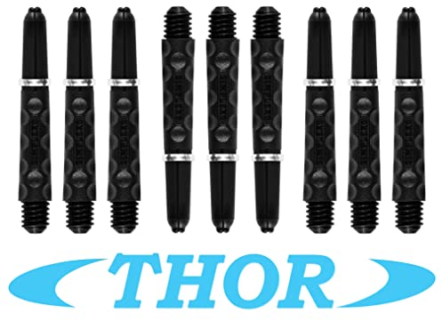 Harrows Dimplex Dart Schäfte Diverse Farben M2BA 1 Set oder 3Set + Thor-Flights (3 Set (9 Stück), schwarz Short)