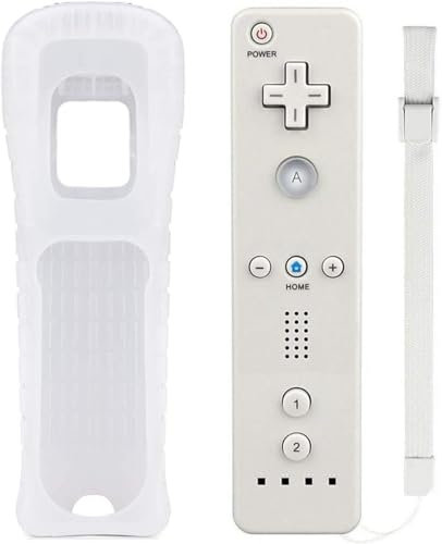 Wii Remote Controller, Wireless Controller for Nintendo Wii, Wii U Video Game Gamepads, Replaceable Remote Game Controller with Silicone Case and Wrist Strap (White)