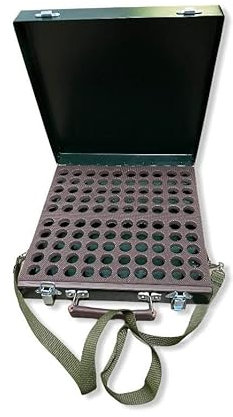 Genérico Maletín (avispero) para Cartuchos, Calibre 12, Caja de Cartuchos, Caja para Palos de Golf, Negro/Brown, Adultos, Cazadores o Tiradores