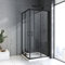 Duschkabine 100 x 100 x 185 cm ESG-Glas Duschabtrennung komplett mit Nano, Eck-Dusche mit Doppel Schiebetür flexible Montage Duschkabine Schiebetür Schwarz