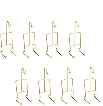 Verve Jelly 8pcs Tea Cup and Saucer Display Stand Holder Rack Gold Metal Cup Saucer Holder Tea Cup Holder Display Coffee Mug Organizer for Plate Teapot, 6.22 x 2.44 Inches