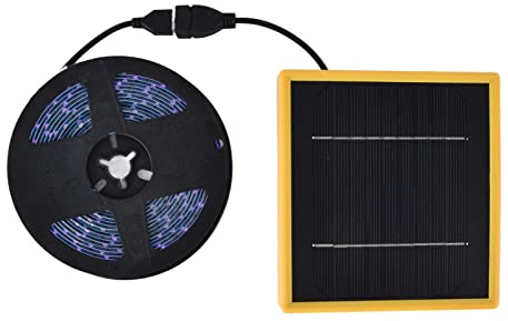 Solar Plant Grow Light Strips, 5 W LED Hoher Lichtstrom FöRdern das Wachstum, Solarpanel-Netzteil, LED-Wachstumslampen, FüR GemüSeblumensäMlinge Im Innenbereich (2M)