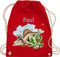 Turnbeutel Rucksack - Dinosaurier Geschenk Dino Geschenke Dinos I - Unisize - Rot - personalisierter beutel kindergarten wäschebeutel kita tier name turnsack sportbeutel baumwolle kinder