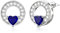 Damen Ohrstecker aus Sterlingsilber mit Herz CZ Gepflastert saphirblauer Ohrstecker