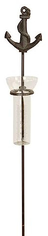 itsisa Regenmesser Gartenstecker Anker H:84 cm aus Gusseisen - Deko Niederschlagsmesser maritim, Schiff, Küste, Maritime Gartendeko Meer, Metalldeko