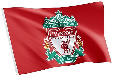 Liverpool FC Flagge, Fußballclub, Premier League, 100 % Polyester, für drinnen und draußen, 91 x 152 cm (Flagge A)